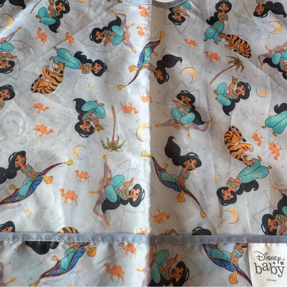 Disney Baby Bumpkins Jasmine & Raja Aqua Long-Sleeve Waterproof Bib Smock